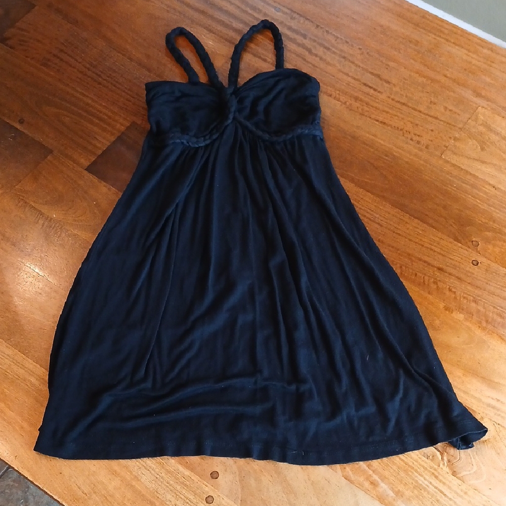 Elegant Black Women's Tank Top w Braided Straps
